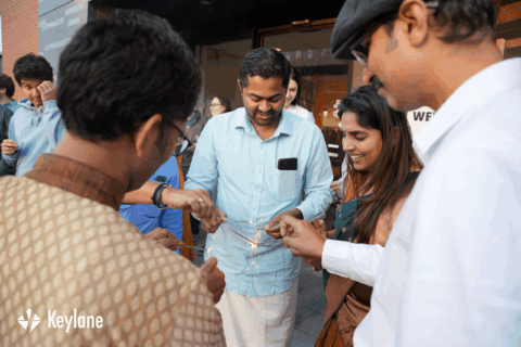 Exciting team celebration at Keylane, showcasing collaboration and innovation in a dynamic workplace environment. Join us for a rewarding career in insurance and pensions technology.